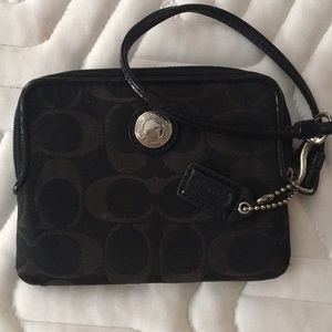 Black coach wristlet